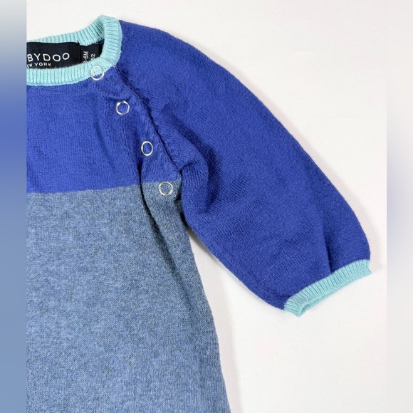 TOOBYDOO NEW YORK Blue And Purple Colorblock Cashmere Blend Romper 3–6M - Picture 4 of 8